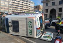 Genova, migliorano i militi che erano a bordo dell’ambulanza ribaltata Ambulanza ribaltata Crce Bianca Genovese 25 giugno 2024