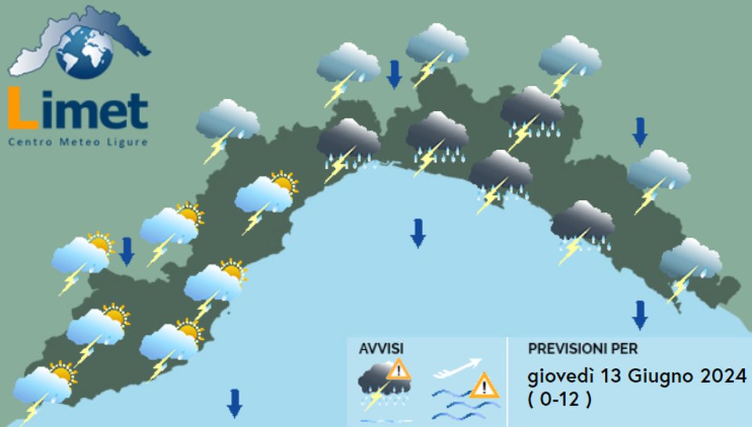 meteo Liguria 13 giugno 2024