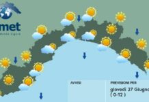 Meteo Liguria, generale miglioramento ma ancora passaggi nuvolosi meteo Liguria 27 giugno 2024