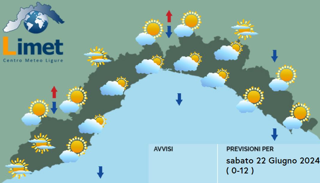 Meteo Liguria 22 gugno 2024