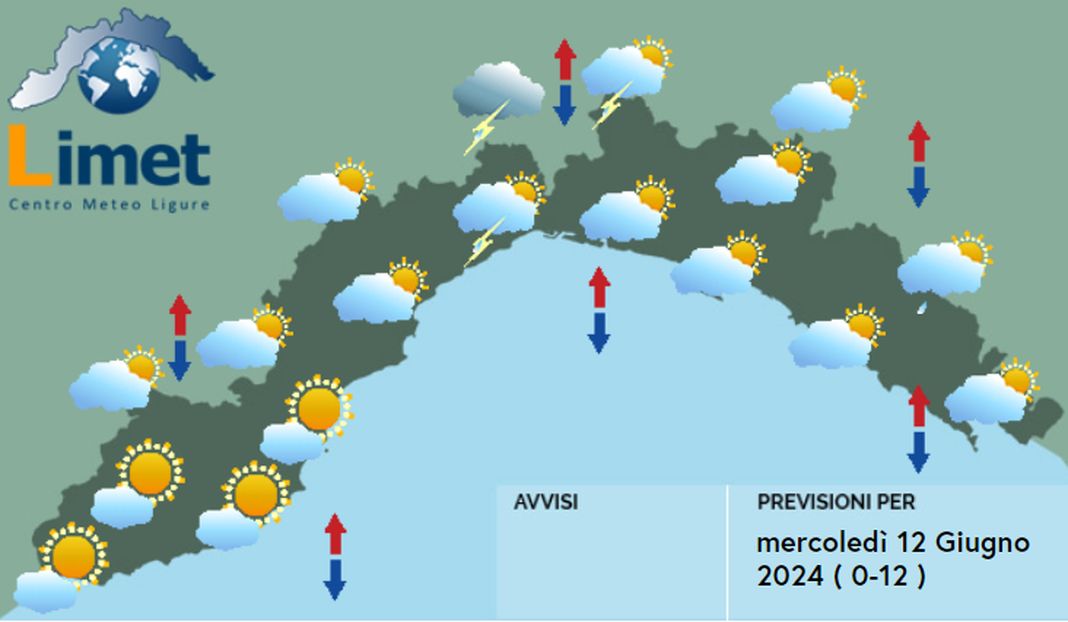 meteo Liguria 12 giugno 2024