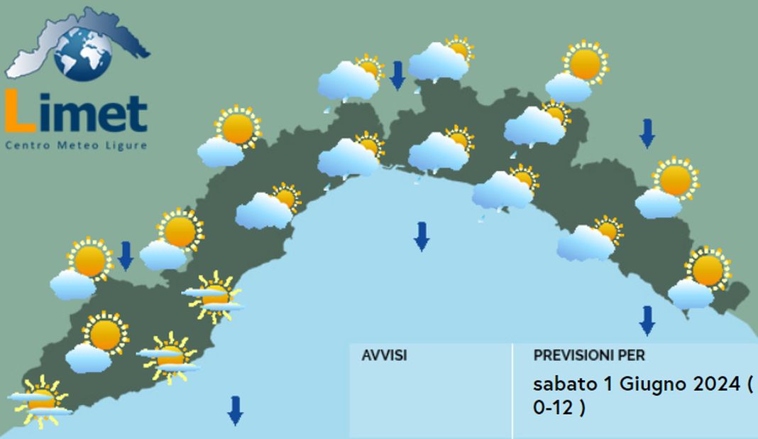 meteo Liguria 1 giugno 2024