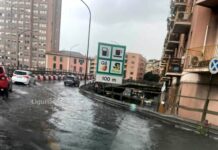 Genova, temporali in città e l’ingresso all’Autostrada si trasforma in un fiume Sopraelevata allagata 23 giugno 2024