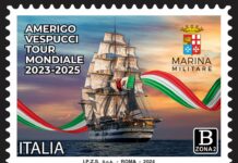 Nave Amerigo Vespucci, il giro del mondo diventa un francobollo Amerigo Vespucci francobollo Giro del Mondo