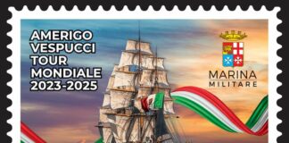 Nave Amerigo Vespucci, il giro del mondo diventa un francobollo Amerigo Vespucci francobollo Giro del Mondo