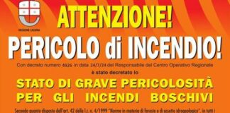 Liguria, pericolo incendi boschivi, ecco tutti i divieti incendi boschivi stato grave pericolosità in Liguria