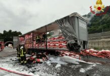 Arenzano, in fiamme un camion sull’Autostrada A10 incendio autostrada A10 camion carbonella 1 luglio 2024