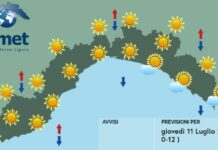 Meteo Liguria, ancora cielo sereno e caldo, in arrivo aumento delle nuvole meteo Liguria 11 luglio 2024