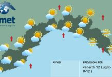 Meteo Liguria, aumentano le nuvole e possibili piovaschi nell’interno