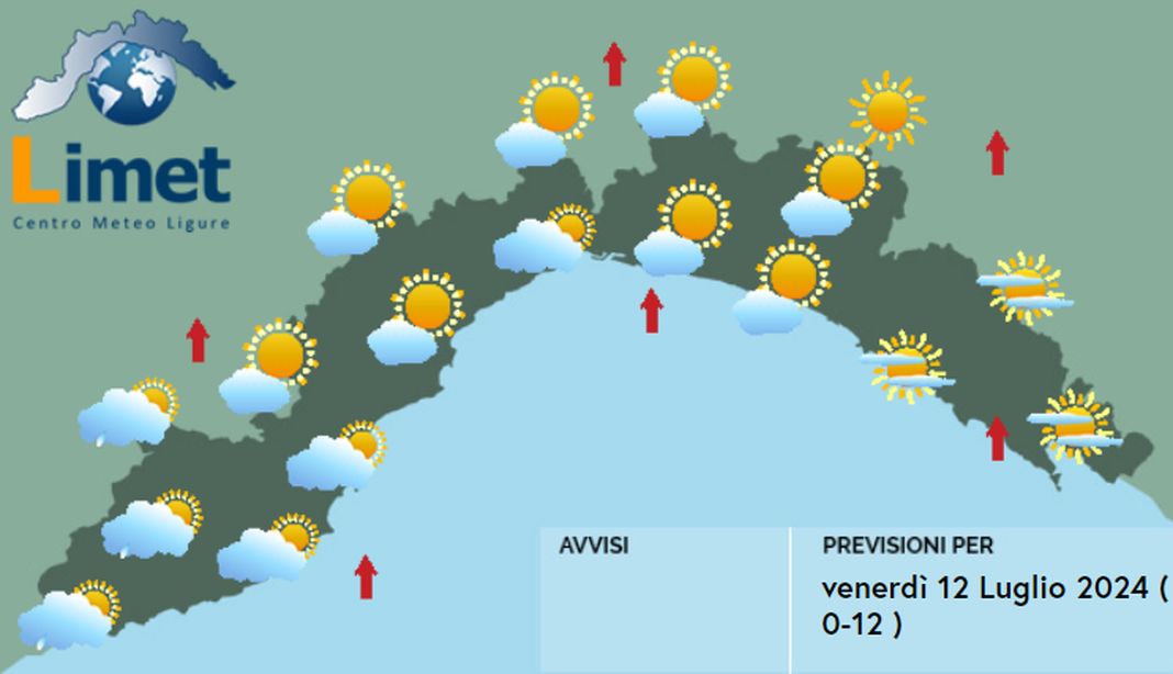 meteo Liguria 12 luglio 2024