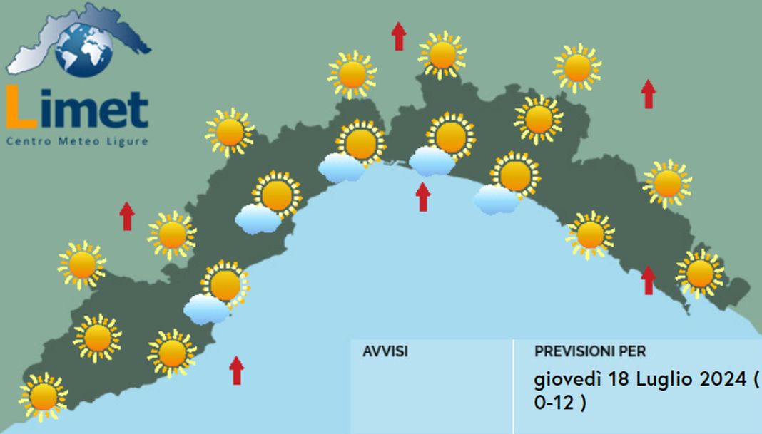 Meteo Liguria 18 luglio 2024