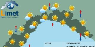 Meteo Liguria, soleggiato al mattino, più instabile il pomeriggo Meteo Liguria 23 luglio 2024