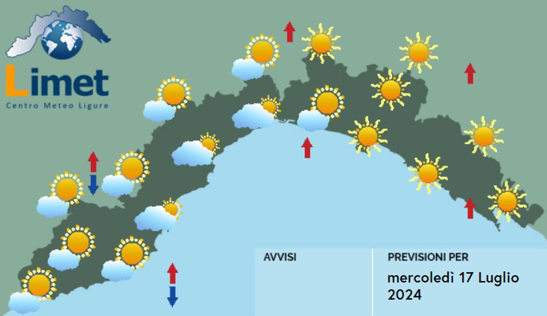 meteo Liguria 17 luglio 2024