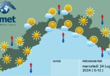 Meteo Liguria, stabile e soleggiato e ancora gran caldo meteo Liguria 24 luglio 2024