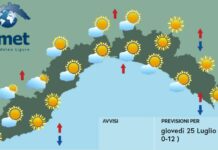 Meteo Liguria, instabilità residua pomeridiana e gran caldo Meteo Liguria 25 luglio 2024
