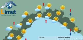 Meteo Liguria, instabilità residua pomeridiana e gran caldo Meteo Liguria 25 luglio 2024