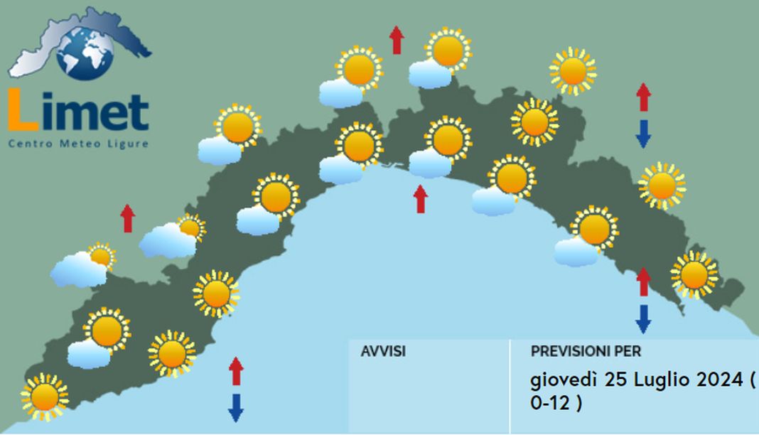 Meteo Liguria 25 luglio 2024