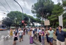 Genova, taglio dei pini secolari di Brignole, terza serata di proteste alberi tagliati brignole protesta