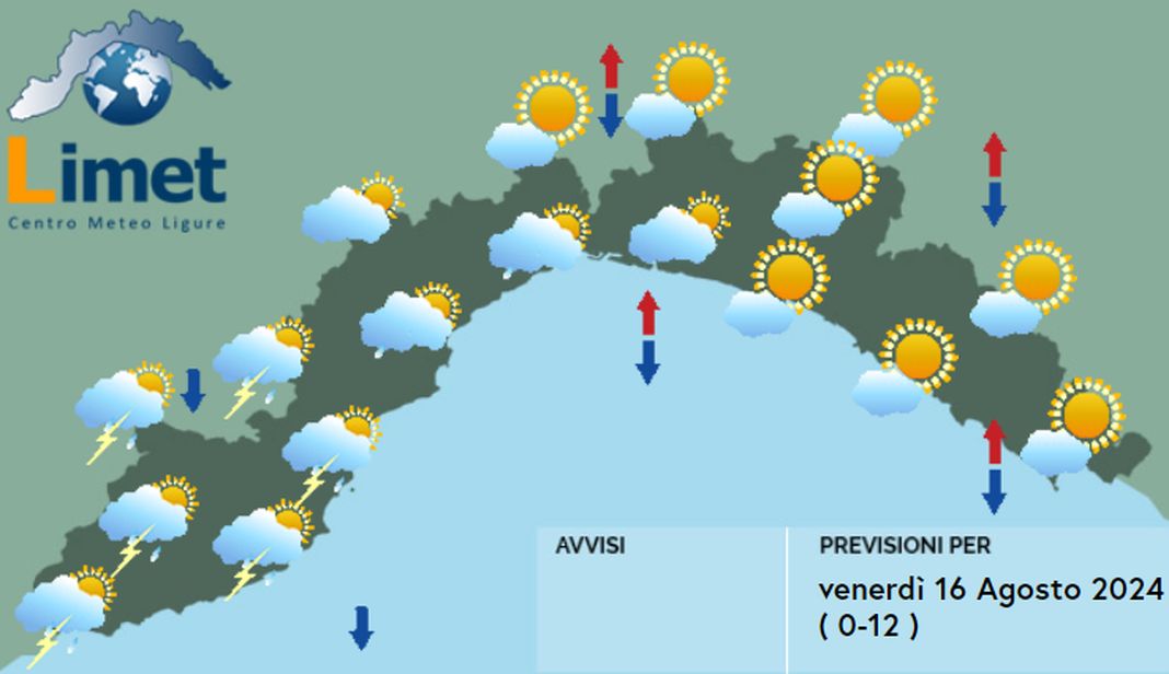 meteo Liguria 16 agosto 2024