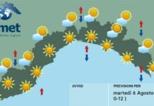 Meteo Liguria, ancora caldo ma con possibili temporali nell’interno meteo Liguria 6 agosto 2024