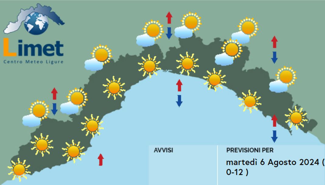 meteo Liguria 6 agosto 2024