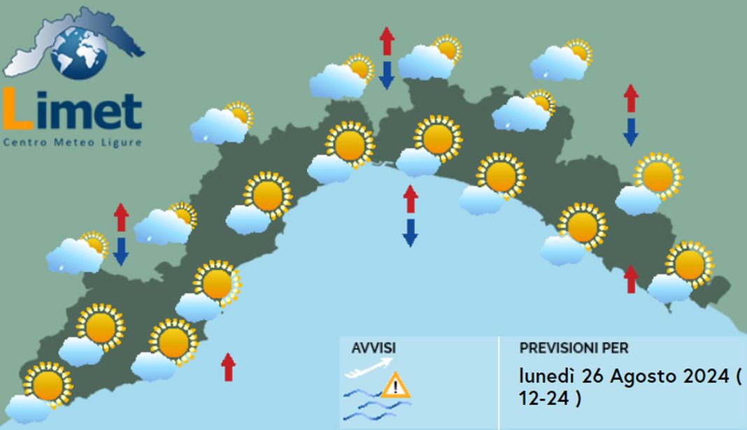 meteo Liguria 26 agosto 2024