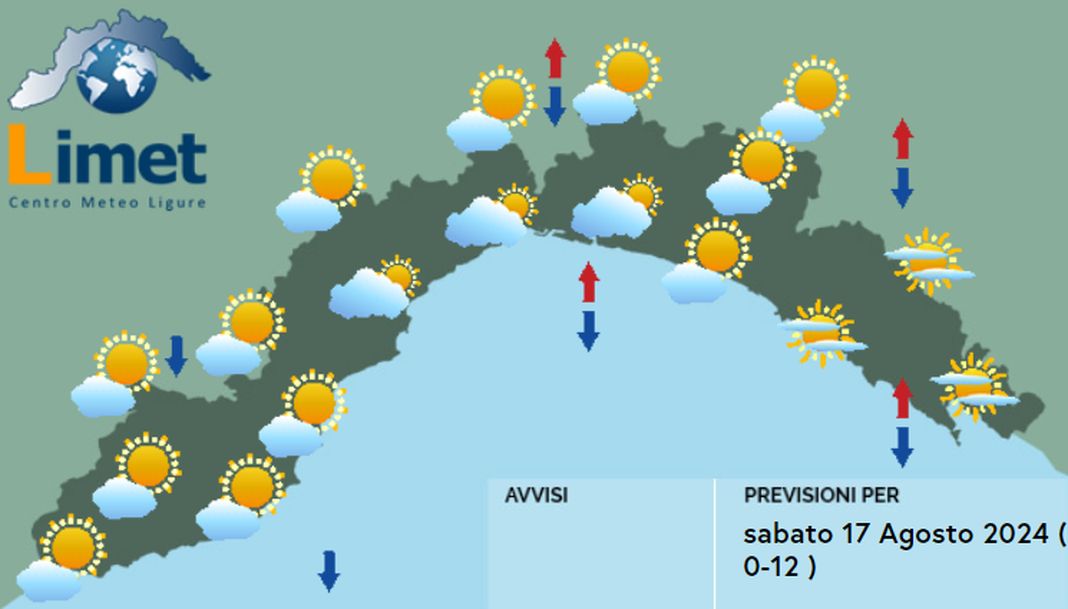 Meteo Liguria 17 agosto 2024