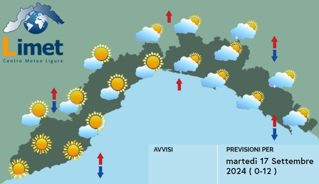 meteo Liguria 17 settembre 2024