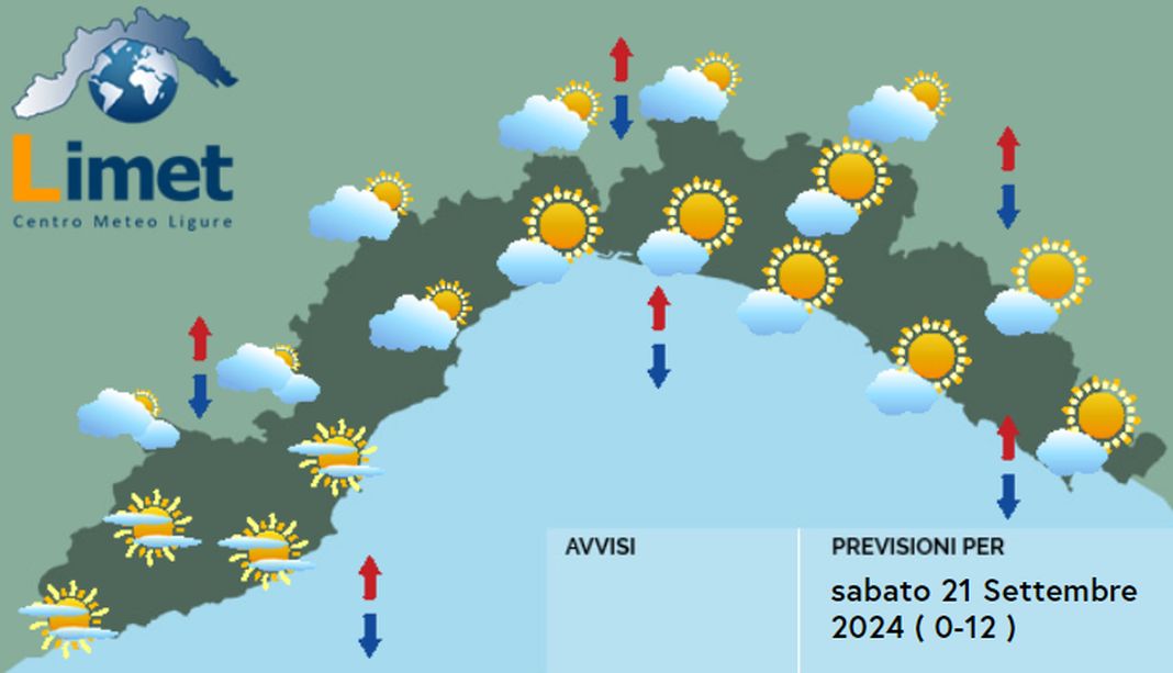 meteo Liguria 21 settembre 2024