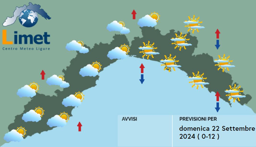 meteo Liguria 22 settembre 2024