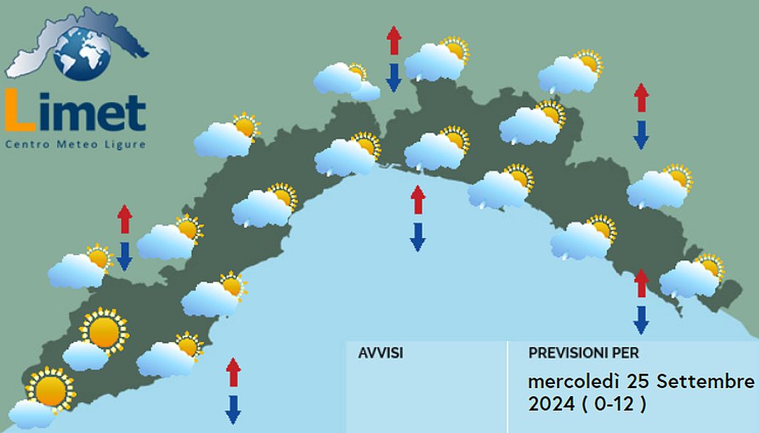 meteo Liguria 25 settembre 2024