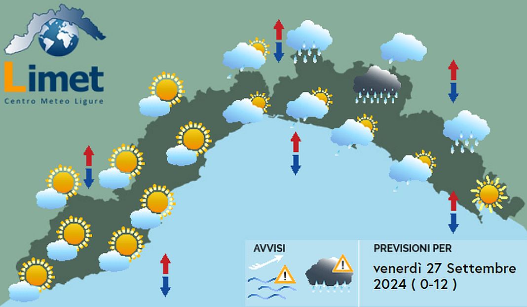 meteo Liguria 27 settembre 2024