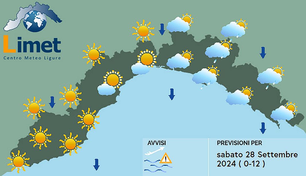 meteo Liguria 28 settembre 2024