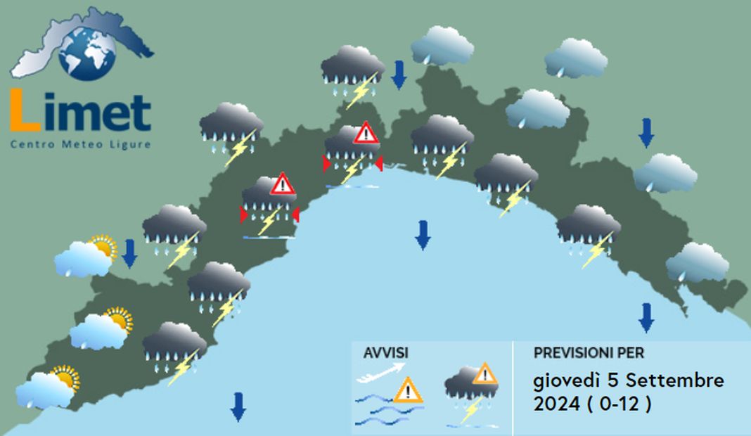 Meteo Liguria 5 settembre 2024