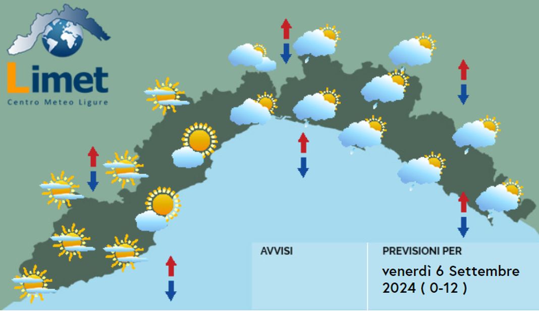 meteo Liguria 6 settembre 2024