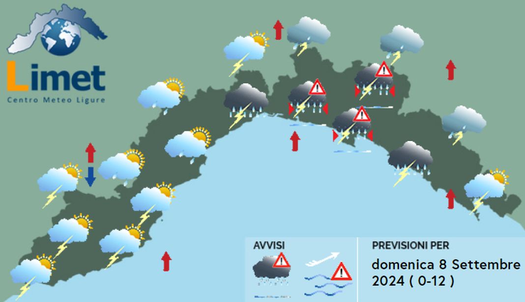 meteo Liguria 8 settembre 2024