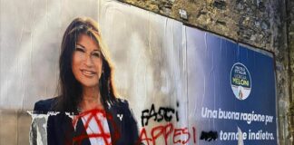 Elezioni in Liguria, insulti e minacce per Simona Ferro di Fratelli d’Italia Simona Ferro manifesto elettorale
