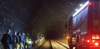 Ronco Scrivia, emergenza merci pericolose in galleria, ma è una esercitazione treni persone evacuate galleria
