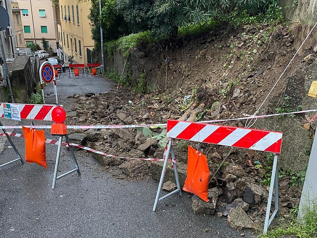 Frana via delle Rovare San Fruttuoso 17 ottobre 2024