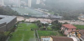 Maltempo in Liguria, sull’Autostrada A12 riaperto il casello di Recco Recco torrente esondato