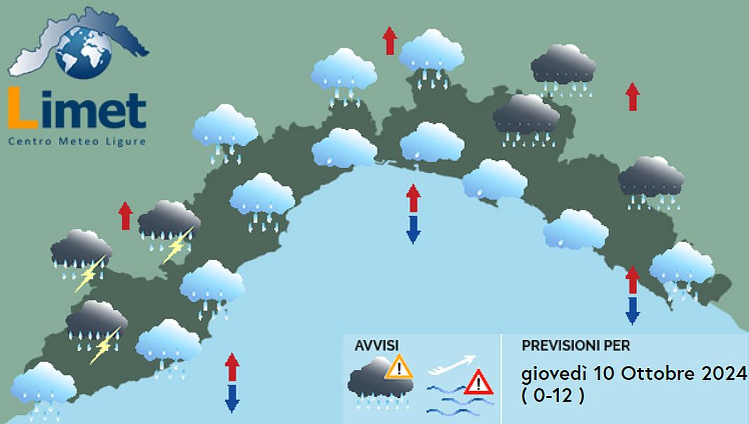 meteo Liguria 10 ottobre 2024