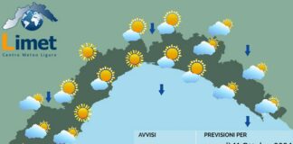 Meteo Liguria, migliora il tempo ma con locali addensamenti e piovaschi meteo Liguria 11 ottobre 2024