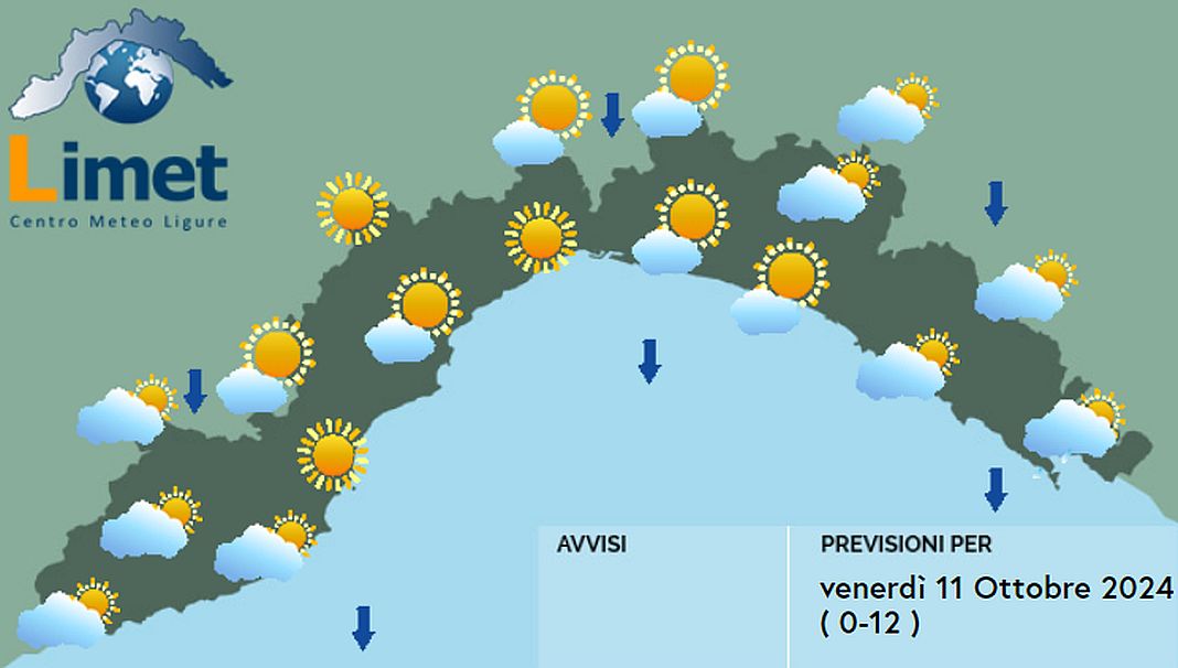 meteo Liguria 11 ottobre 2024