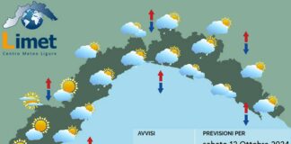Meteo Liguria, nuvolosità in aumento e possibili piovaschi meteo Liguria 12 ottobre 2024