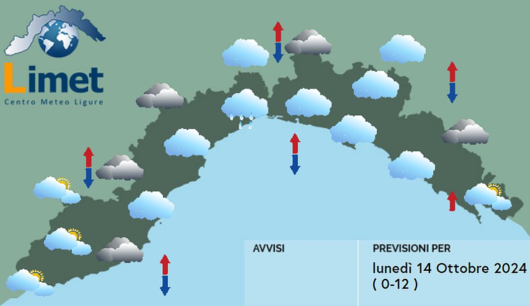 meteo Liguria 14 ottobre 2024