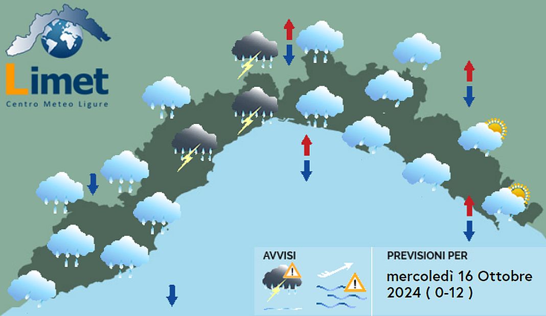 Meteo Liguria 16 ottobre 2024