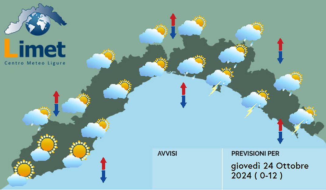 meteo Liguria 24 ottobre 2024