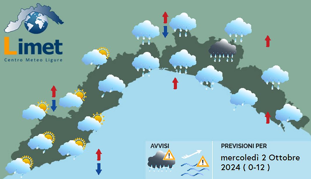 meteo Liguria 2 ottobre 2024