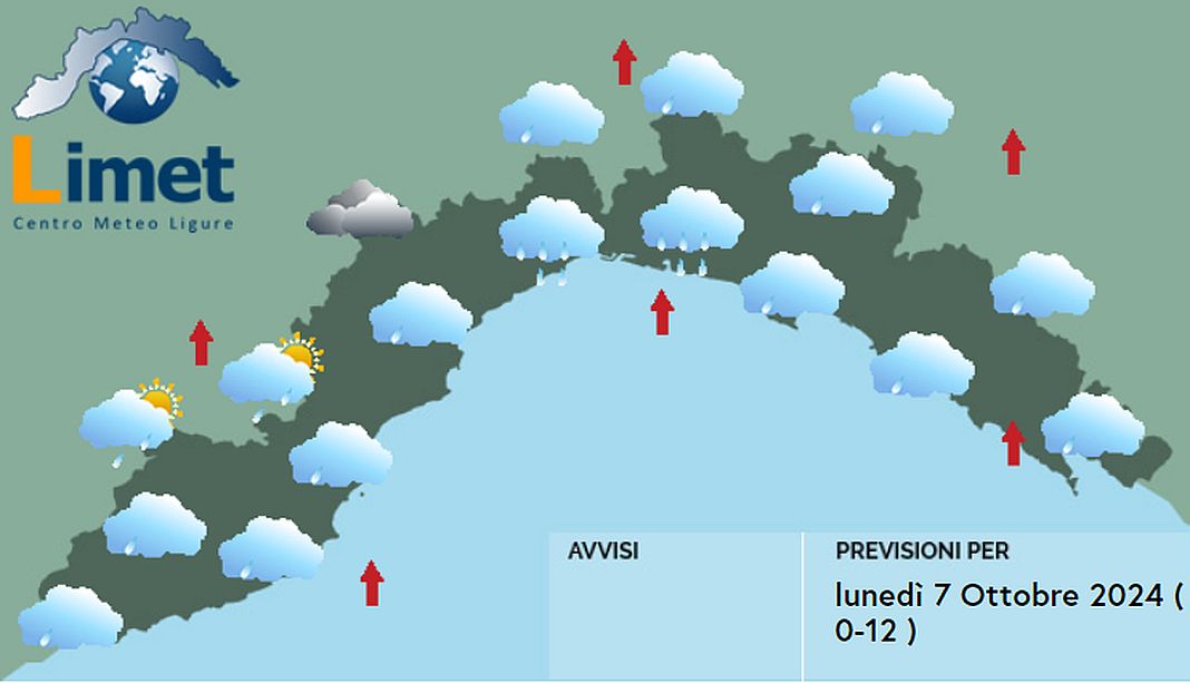 meteo Liguria 7 ottobre 2024