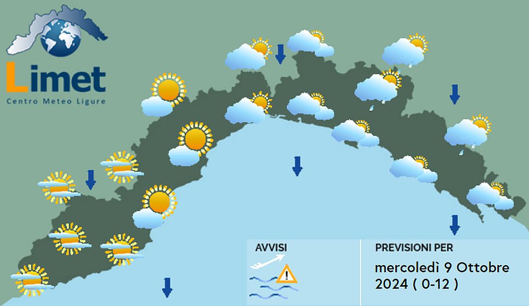 Meteo Liguria 9 ottobre 2024